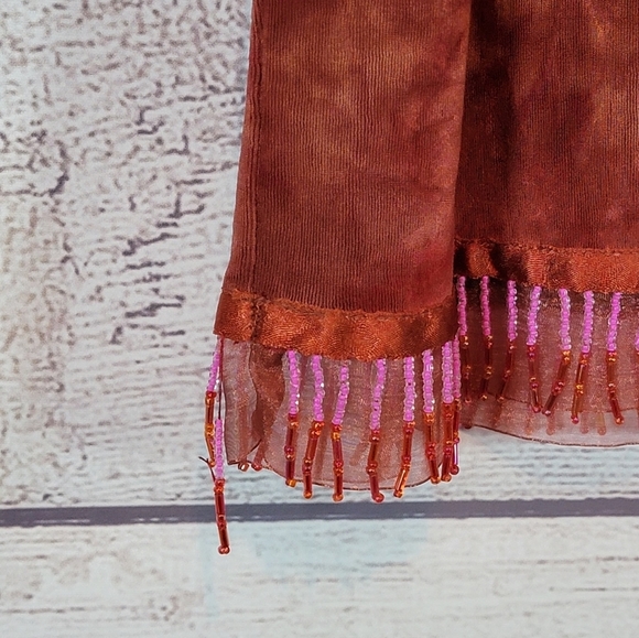 CAROLE Little Vintage Beaded Trim Midi Skirt Multicolored Size Medium - Picture 3 of 4